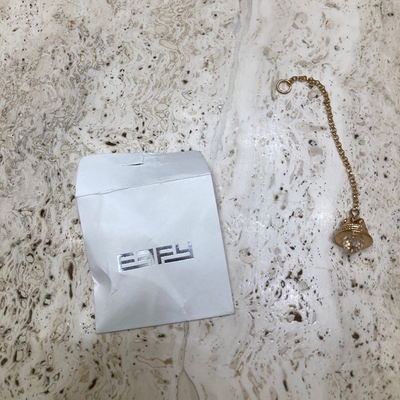 EFFY Bells Handbag Charm Collection Gold Tone Bell on Chain with Clear Crystal - Picture 1 of 2